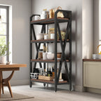 56.30'' Bakers Rack 4 - Level Storage Shelves Metal And Wooden Kitchen Shelves, Kitchen Organizers And Storage, For Garage, Pantry, Bathroom, Closet ,33.50'' Length - product type - NovaVisio