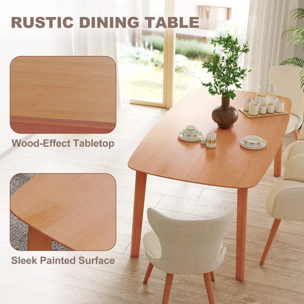 59" Pine Wood Dining Table for 6 - Rustic Rectangular Kitchen Table Natural - product type - NovaVisio