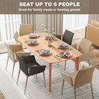 59" Pine Wood Dining Table for 6 - Rustic Rectangular Kitchen Table Natural - product type - NovaVisio