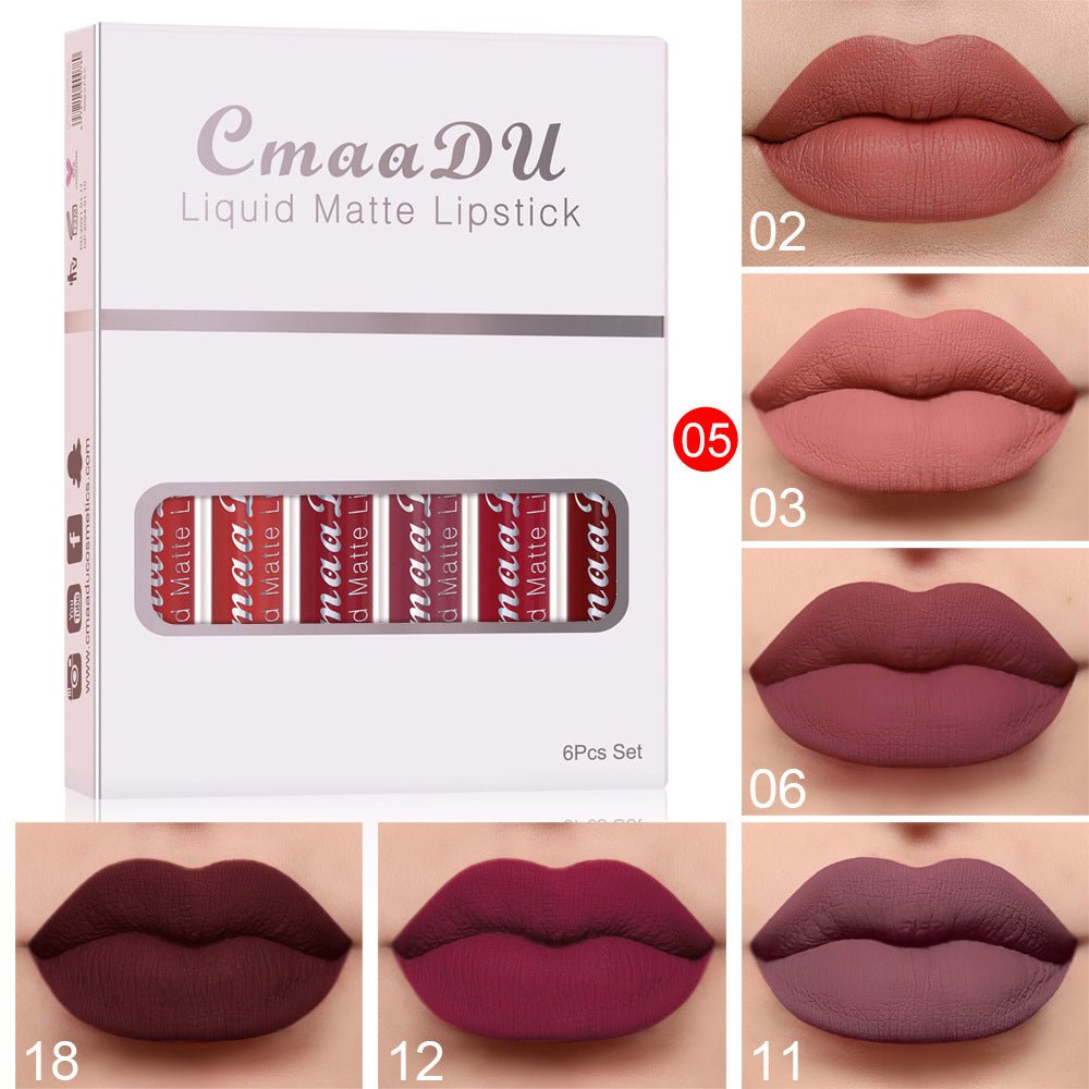 6 Boxes Of Matte Non - stick Cup Waterproof Lipstick Long Lasting Lip Gloss - product type - NovaVisio