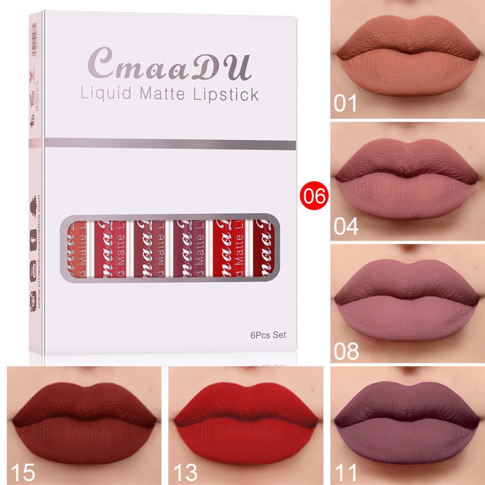 6 Boxes Of Matte Non - stick Cup Waterproof Lipstick Long Lasting Lip Gloss - product type - NovaVisio