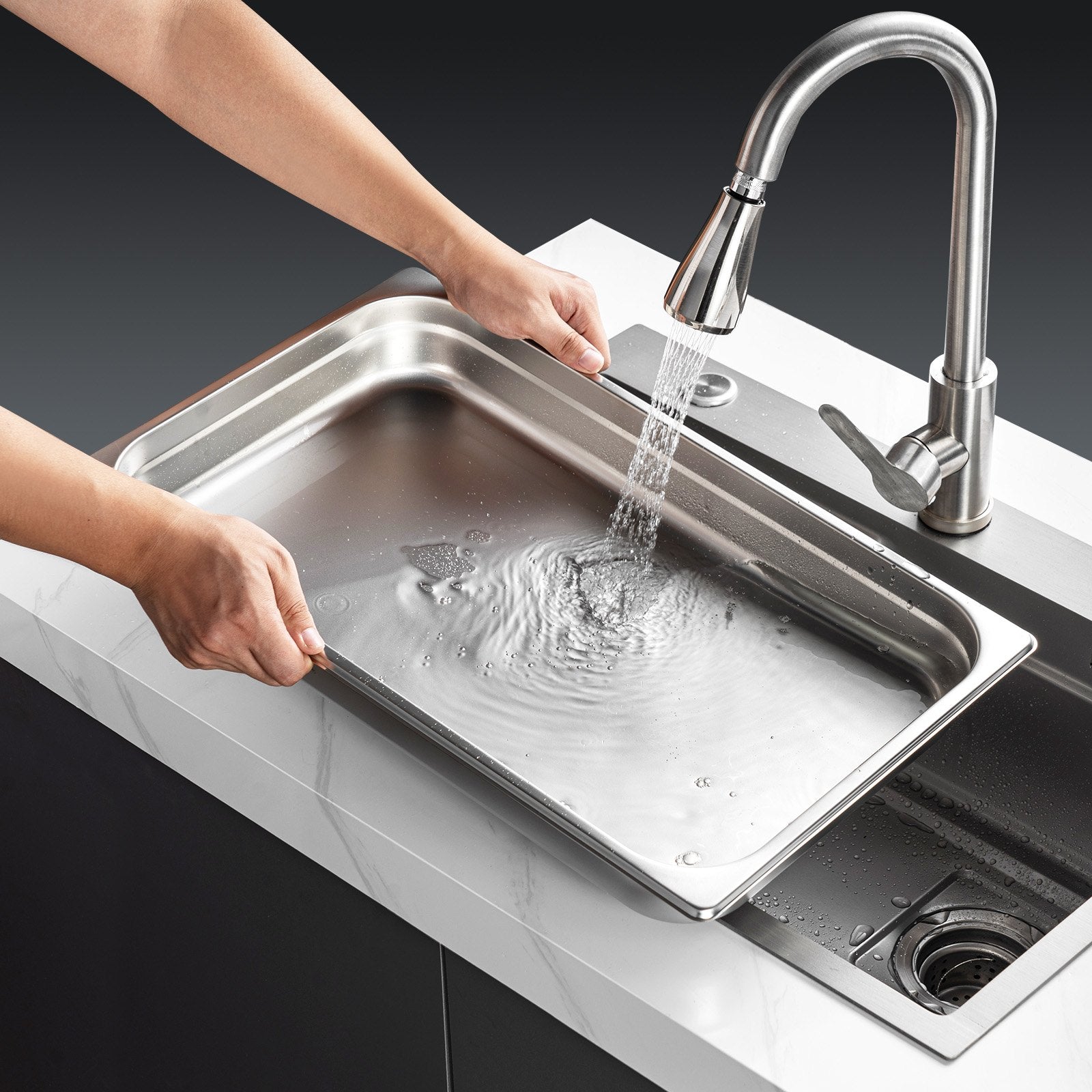 6 Pack Hotel Pans Full Size - 2.5" Deep Stainless Steel Steam Table Pans - product type - NovaVisio