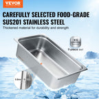 6 Pack Hotel Pans Full Size - 6" Deep Stainless Steel Steam Table Pans - product type - NovaVisio