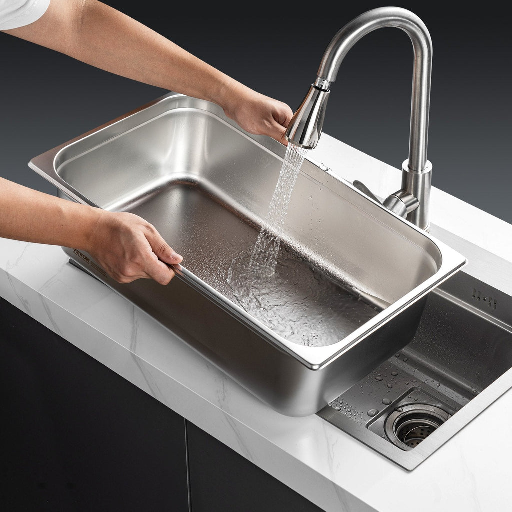 6 Pack Hotel Pans Full Size - 6" Deep Stainless Steel Steam Table Pans - product type - NovaVisio