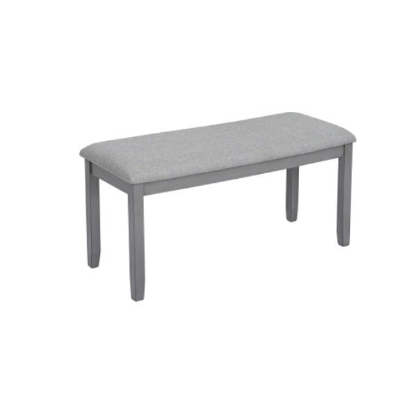 6 - Piece Kitchen Dining Set - Rectangular Wooden Table with 4 Chairs & Bench Gray - product type - NovaVisio