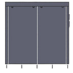67" Portable Clothes Closet Wardrobe - 12 Shelves & 4 Side Pockets Storage Organizer | Gray - product type - NovaVisio