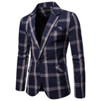 Casual Plaid Dress Small Suit Coat Man