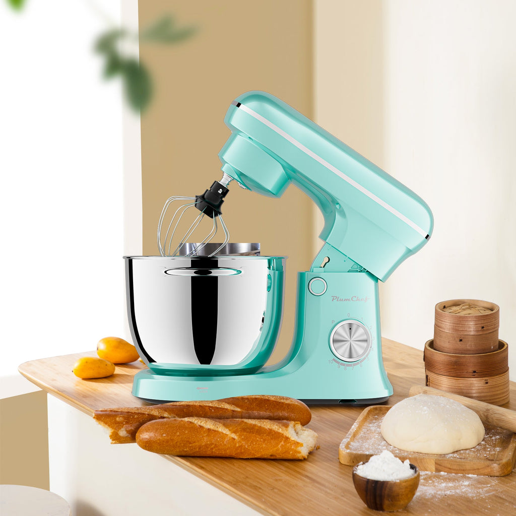6QT & 5QT Dual Bowl Stand Mixer - 10 Speed Tilt - Head with Timer & Attachments | Blue - product type - NovaVisio