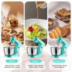 6QT & 5QT Dual Bowl Stand Mixer - 10 Speed Tilt - Head with Timer & Attachments | Blue - product type - NovaVisio
