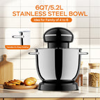6QT Electric Stand Mixer - 10 Speed Tilt - Head with Stainless Steel Bowl & Attachments - product type - NovaVisio