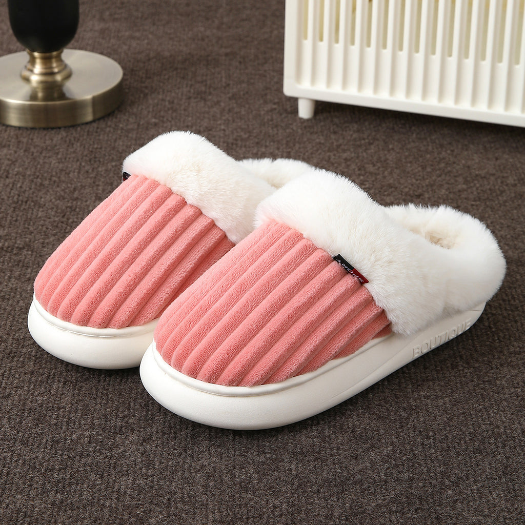 Plush Slippers Winter Thickened Coral Couple