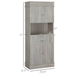 72" Kitchen Buffet with Hutch - Large Storage Cabinet for Dining Room & Kitchen - product type - NovaVisio