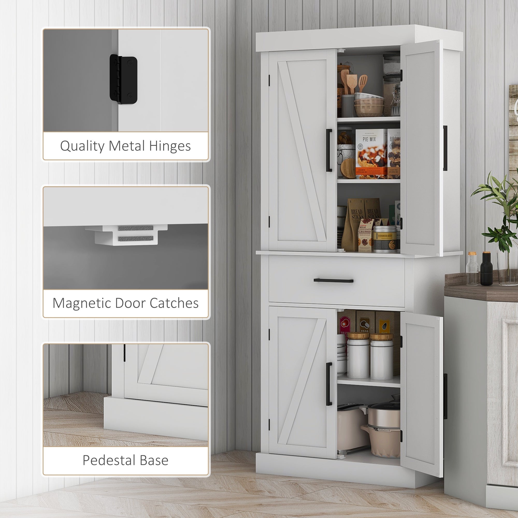 72" Tall Kitchen Cabinet - Pantry Storage Organizer with Shelves - product type - NovaVisio