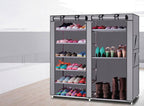 9 - Tier Shoe Rack Organizer - Double Row Storage Cabinet, Gray, 42" Tall - product type - NovaVisio
