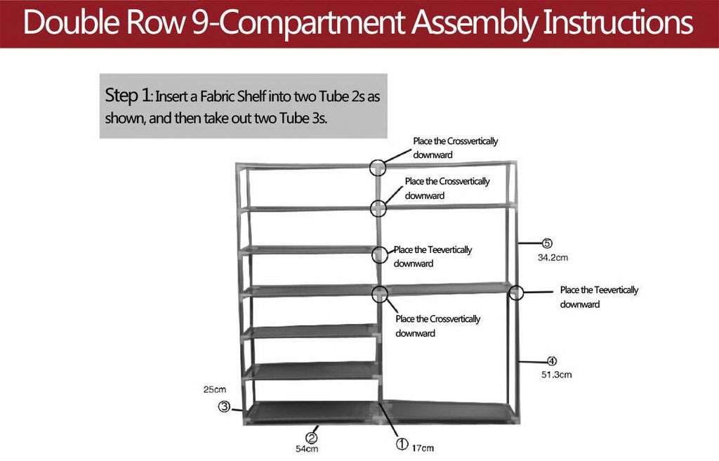 9 - Tier Shoe Rack Organizer - Double Row Storage Cabinet, Gray, 42" Tall - product type - NovaVisio