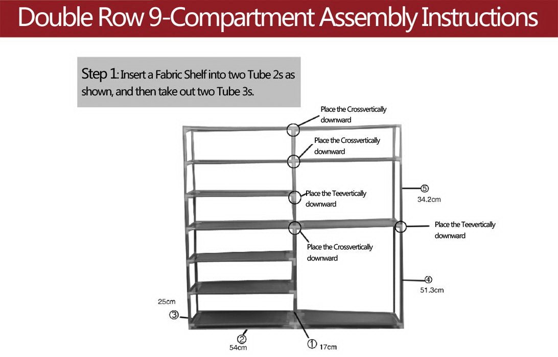9 - Tier Shoe Rack Organizer - Double Row Storage Cabinet, Gray, 42" Tall - product type - NovaVisio
