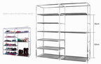 9 - Tier Shoe Rack Organizer - Double Row Storage Cabinet, Gray, 42" Tall - product type - NovaVisio