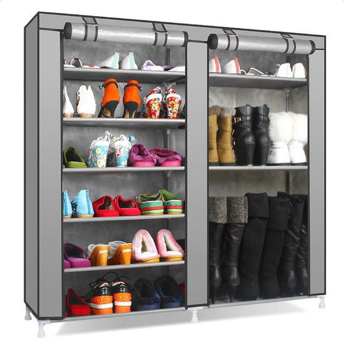 9 - Tier Shoe Rack Organizer - Double Row Storage Cabinet, Gray, 42" Tall - product type - NovaVisio
