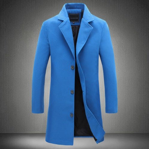 Autumn And Winter New Mens Solid Color Casual Business Woolen Coats - product type - NovaVisio