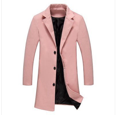 Autumn And Winter New Mens Solid Color Casual Business Woolen Coats - product type - NovaVisio