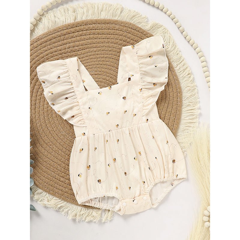 Baby Girl Honeybee Bubble Romper - 1st Bee Day Birthday Outfit, 0 - 12M - product type - NovaVisio