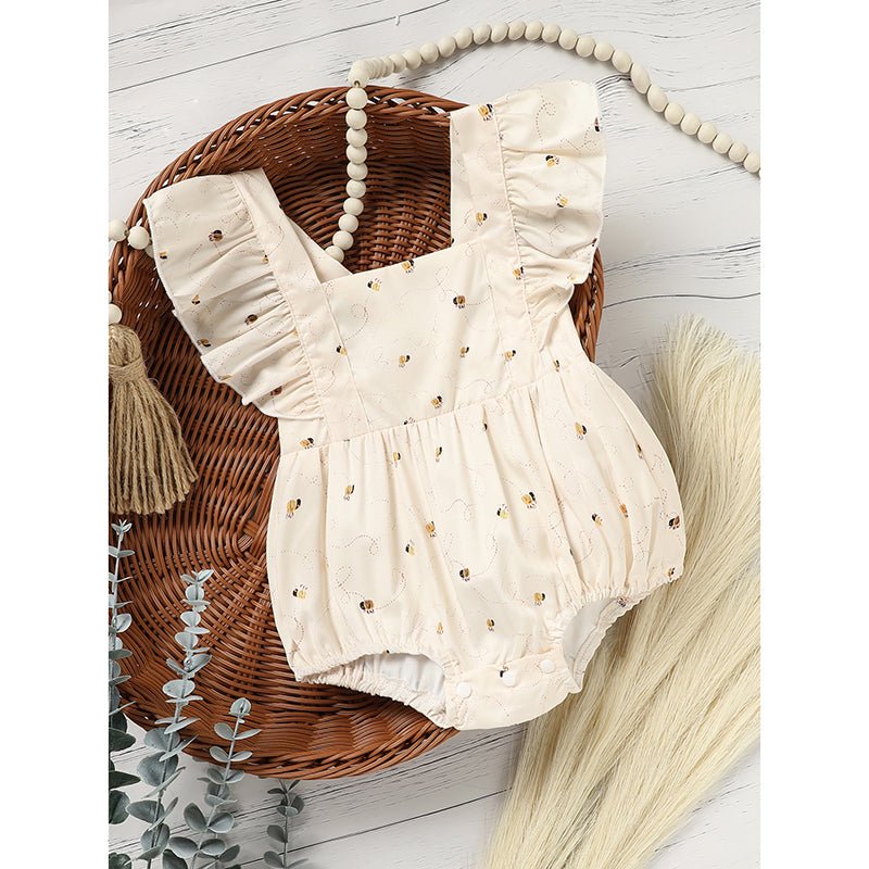 Baby Girl Honeybee Bubble Romper - 1st Bee Day Birthday Outfit, 0 - 12M - product type - NovaVisio