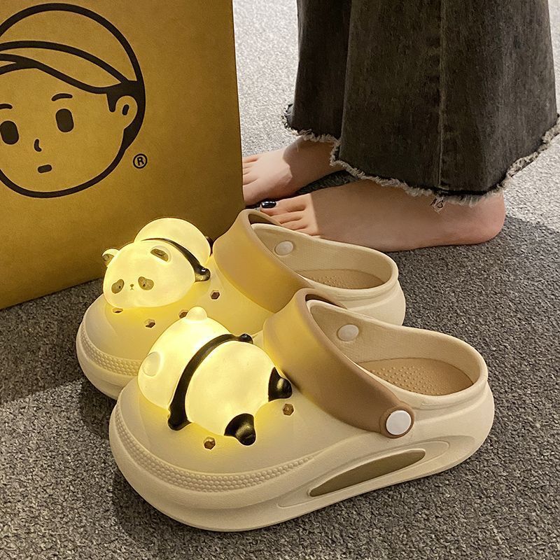 New Spring And Summer Anti-slip Platform Panda Light Hole Shoes For Women