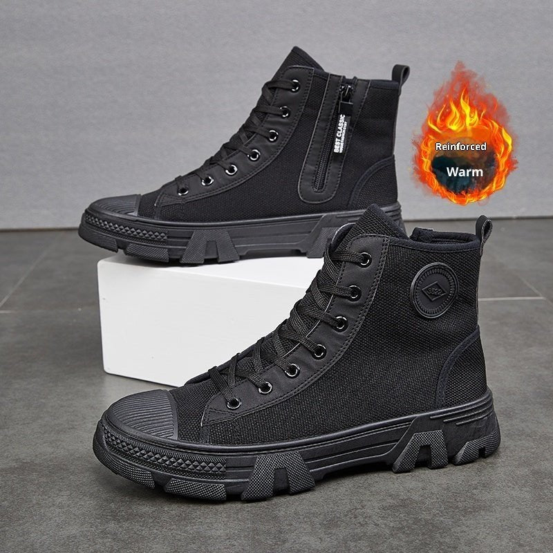 Breathable Men's High - top Non - slip Wear - resistant Side Zipper Protective Shoes - product type - NovaVisio