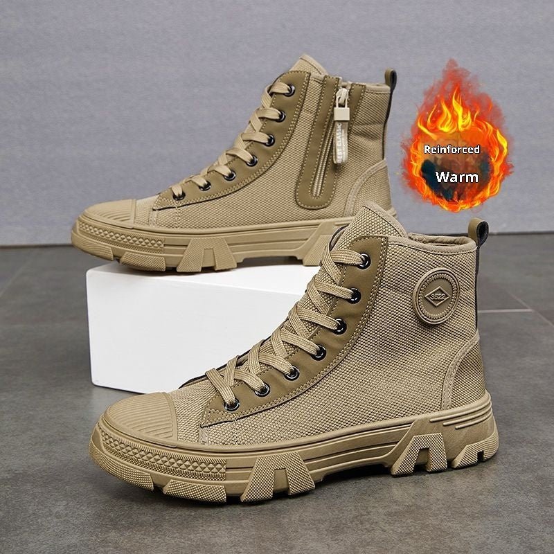 Breathable Men's High - top Non - slip Wear - resistant Side Zipper Protective Shoes - product type - NovaVisio