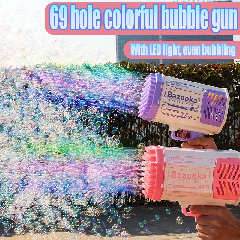 Bubble Gun Rocket - 69 Holes Automatic Bubble Machine with LED Lights | Kids Toy - product type - NovaVisio
