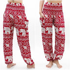 Burgundy ELEPHANT Pants Women Boho Pants Hippie Pants Yoga - product type - NovaVisio