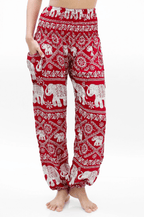 Burgundy ELEPHANT Pants Women Boho Pants Hippie Pants Yoga - product type - NovaVisio