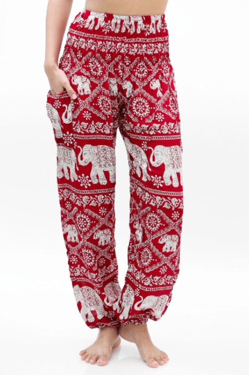 Burgundy ELEPHANT Pants Women Boho Pants Hippie Pants Yoga - product type - NovaVisio