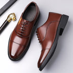 Business Oxford Dress Three - eyelet Design Men's Genuine British - style Leather Shoes - product type - NovaVisio