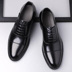 Business Oxford Dress Three - eyelet Design Men's Genuine British - style Leather Shoes - product type - NovaVisio