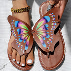 Butterfly Print Flip Flops - Comfortable Summer Beach Sandals for Women - product type - NovaVisio