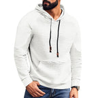 Casual Hooded Men's Checkered Pullover Sweatshirt With Large Pockets - product type - NovaVisio