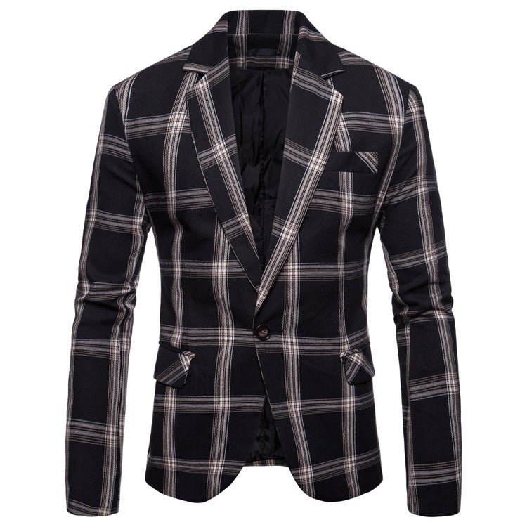 Casual Plaid Dress Small Suit Coat Man - product type - NovaVisio
