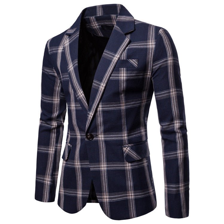 Casual Plaid Dress Small Suit Coat Man - product type - NovaVisio