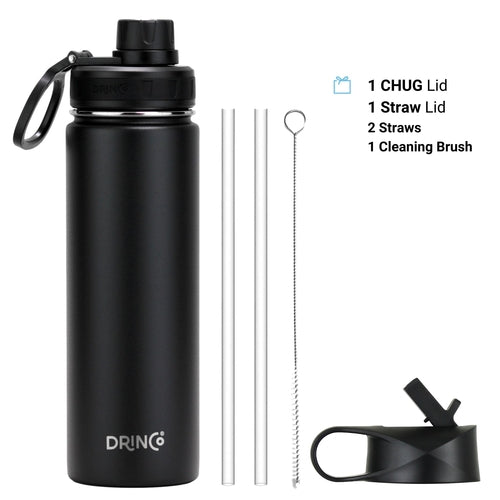 DRINCO® 22oz Insulated Water Bottle - Premium Stainless Steel Sport Bottle