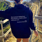 "Dear Person Behind Me" Inspirational Hoodie - Unisex Positive Message Sweatshirt - product type - NovaVisio