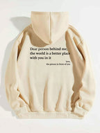 "Dear Person Behind Me" Inspirational Hoodie - Unisex Positive Message Sweatshirt - product type - NovaVisio