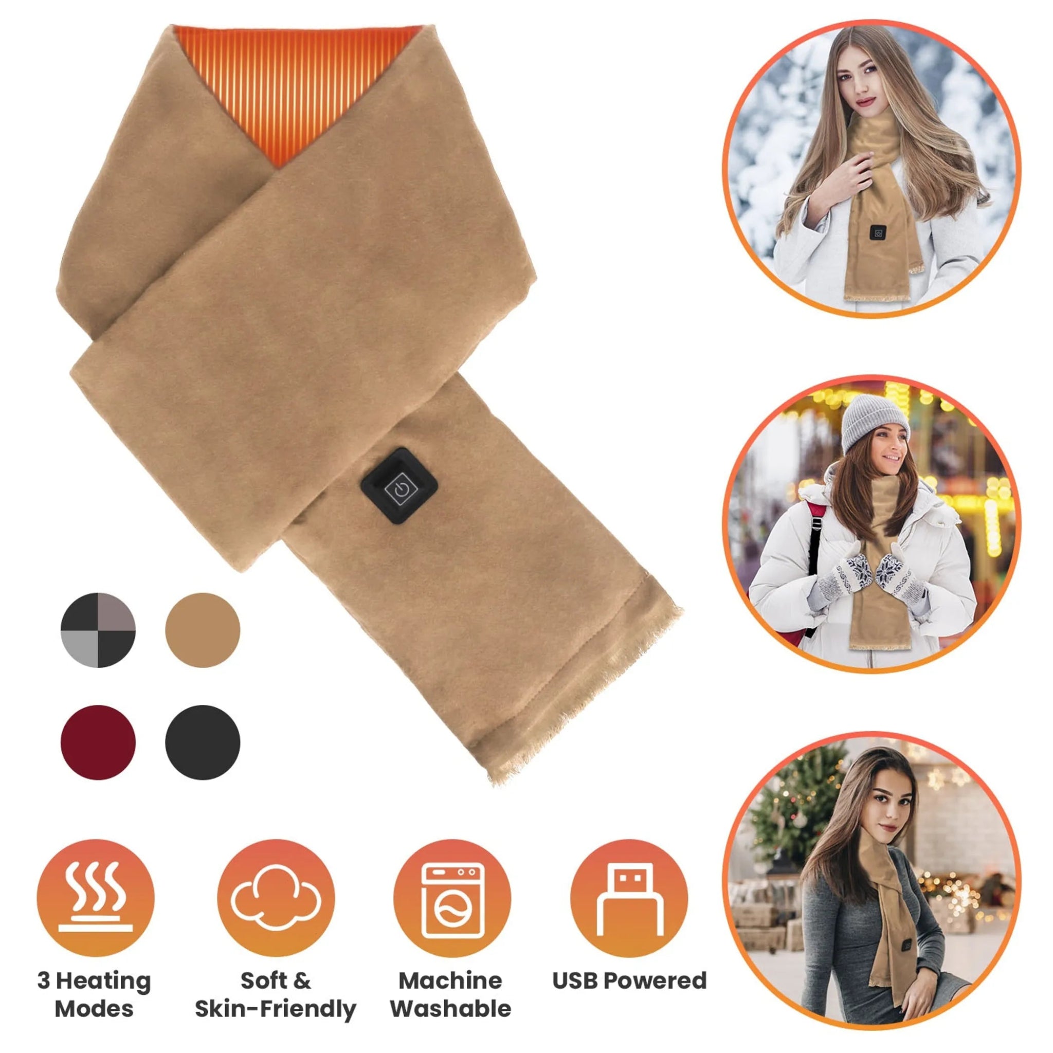 Electric Heated Winter Scarf USB Heating Neck Wrap - product type - NovaVisio