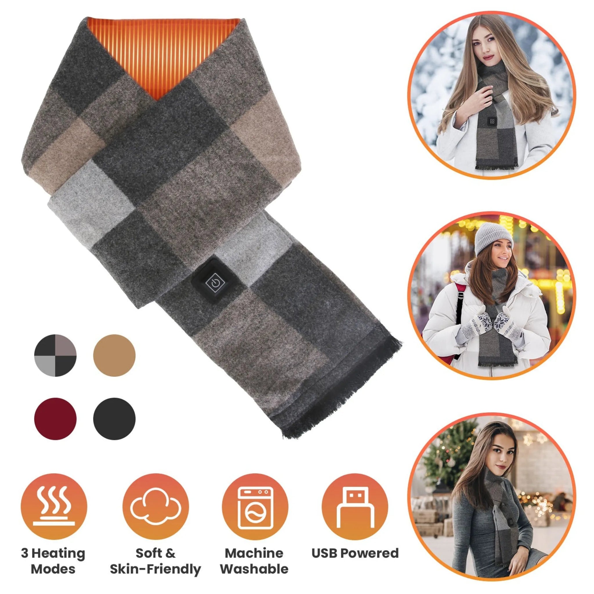 Electric Heated Winter Scarf USB Heating Neck Wrap Unisex Heated - product type - NovaVisio