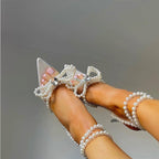 European And American Transparent Crystal Pearl Bow Head Sandals For Women - product type - NovaVisio