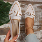 Fashion Pointed Toe Bow Flat Shoes for Women - Woven Slip - On Breathable Summer Flats - product type - NovaVisio