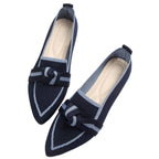 Fashion Pointed Toe Bow Flat Shoes for Women - Woven Slip - On Breathable Summer Flats - product type - NovaVisio