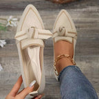 Fashion Pointed Toe Bow Flat Shoes for Women - Woven Slip - On Breathable Summer Flats - product type - NovaVisio