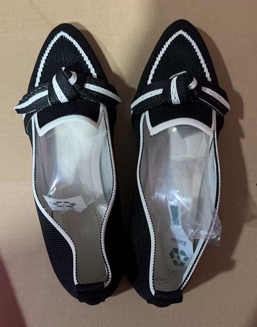 Fashion Pointed Toe Bow Flat Shoes for Women - Woven Slip - On Breathable Summer Flats - product type - NovaVisio