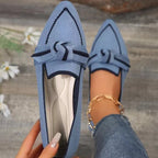 Fashion Pointed Toe Bow Flat Shoes for Women - Woven Slip - On Breathable Summer Flats - product type - NovaVisio